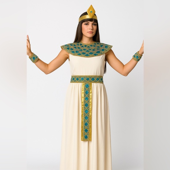 Cleopatra Costume Egyptian Goddess Cosplay Halloween Party Queen 12/14 NEW - Picture 1 of 8